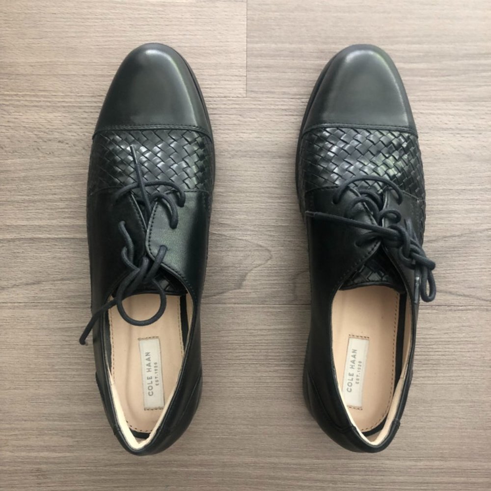 [New / Never Worn] Cole Haan Jagger Weave Black Oxfords sz8